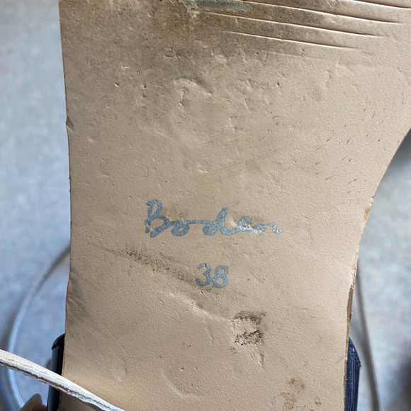 Boden White Navy Striped Sienna Leather Boating Coastal Grandma Nautical… - Picture 7 of 7